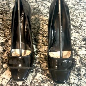 Franco Sarto blk patent leather 3 inch heels Brand New size 9 m
